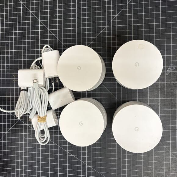 4-Pack Used Google Wifi AC1304 Mesh System AC1200 Dual-Band Router - Picture 2 of 3